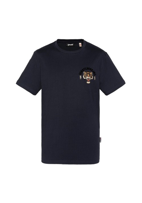 Ανδρικό T-Shirt Schott TSdagger Tee Shirt Print Dos Schott Μπλε