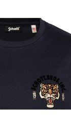 Ανδρικό T-Shirt Schott TSdagger Tee Shirt Print Dos Schott Μπλε