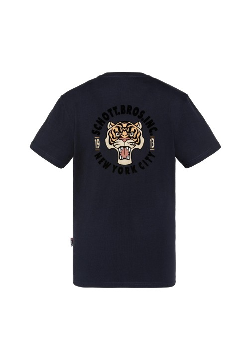 Ανδρικό T-Shirt Schott TSdagger Tee Shirt Print Dos Schott Μπλε