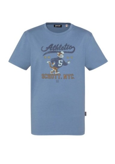 Ανδρικό T-Shirt Schott TSDALE Tee Print Vintage Schott Γαλάζιο