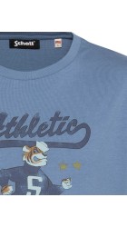 Ανδρικό T-Shirt Schott TSDALE Tee Print Vintage Schott Γαλάζιο