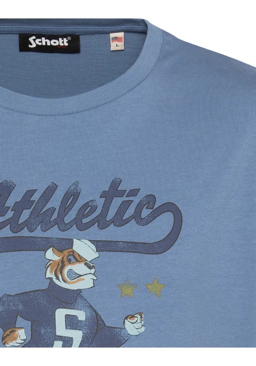 Ανδρικό T-Shirt Schott TSDALE Tee Print Vintage Schott Γαλάζιο
