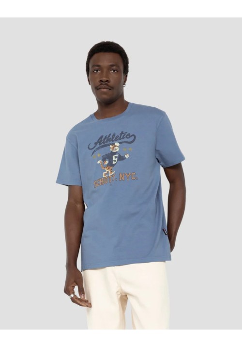 Ανδρικό T-Shirt Schott TSDALE Tee Print Vintage Schott Γαλάζιο