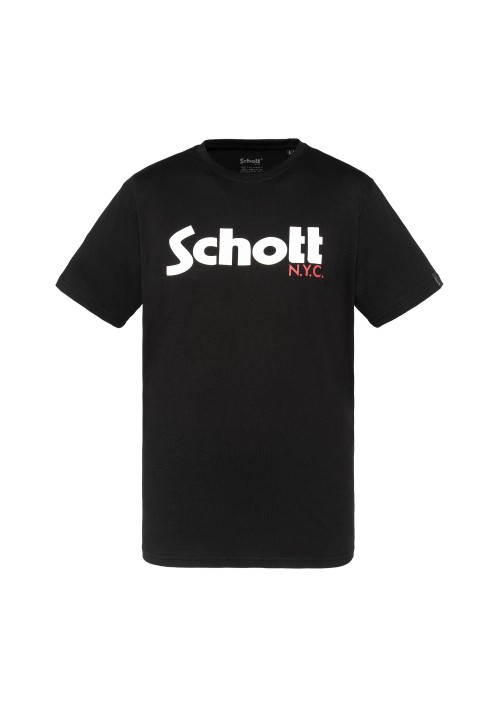 Ανδρικά T-Shirt Schott N.Y.K. TSPKLogo TSS2606 White-Black