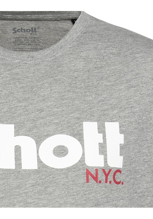 Ανδρικά T-Shirt Schott N.Y.K. TSPKLogo TSS2606 Navy-Grey