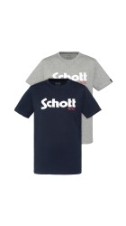 Ανδρικά T-Shirt Schott N.Y.K. TSPKLogo TSS2606 Navy-Grey