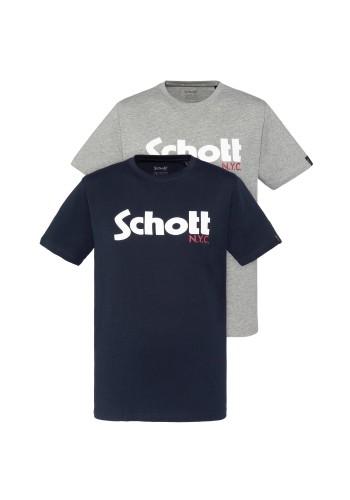 Ανδρικά T-Shirt Schott N.Y.K. TSPKLogo TSS2606 Navy-Grey