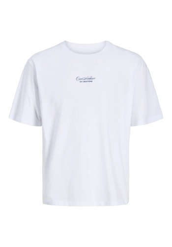 Ανδρικό T-Shirt Jack & Jones JJart Print Tee SS Crew Neck 12288095 Λευκό