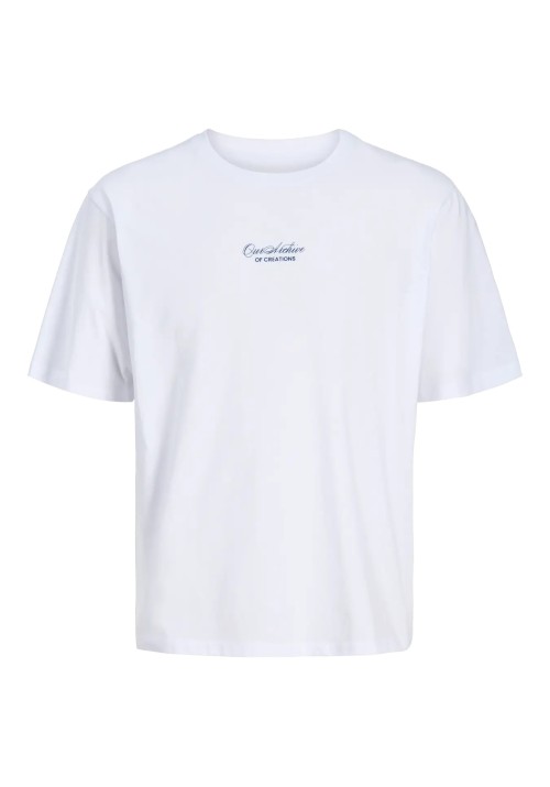 Ανδρικό T-Shirt Jack & Jones JJart Print Tee SS Crew Neck 12288095 Λευκό
