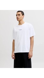 Ανδρικό T-Shirt Jack & Jones JJart Print Tee SS Crew Neck 12288095 Λευκό