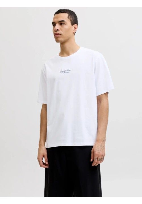 Ανδρικό T-Shirt Jack & Jones JJart Print Tee SS Crew Neck 12288095 Λευκό