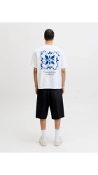 Ανδρικό T-Shirt Jack & Jones JJart Print Tee SS Crew Neck 12288095 Λευκό