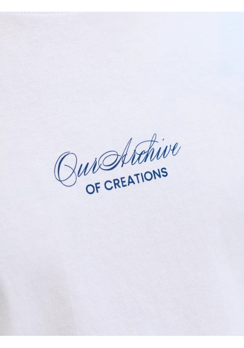 Ανδρικό T-Shirt Jack & Jones JJart Print Tee SS Crew Neck 12288095 Λευκό