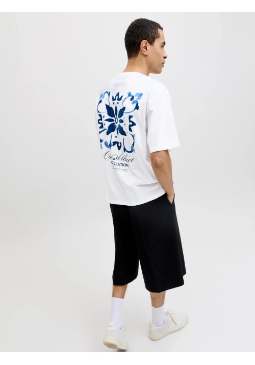 Ανδρικό T-Shirt Jack & Jones JJart Print Tee SS Crew Neck 12288095 Λευκό