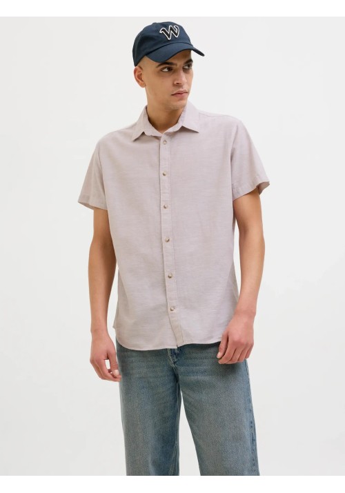 Ανδρικό Πουκάμισο Λινό Jack & JonesJJESUMMER SHIRT SS SN  12269329 Crockery