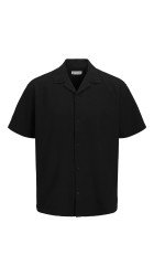 Ανδρικό Πουκάμισο Jack & Jones JJGlobal Waffle Resort Shirt SS 12295551 Black