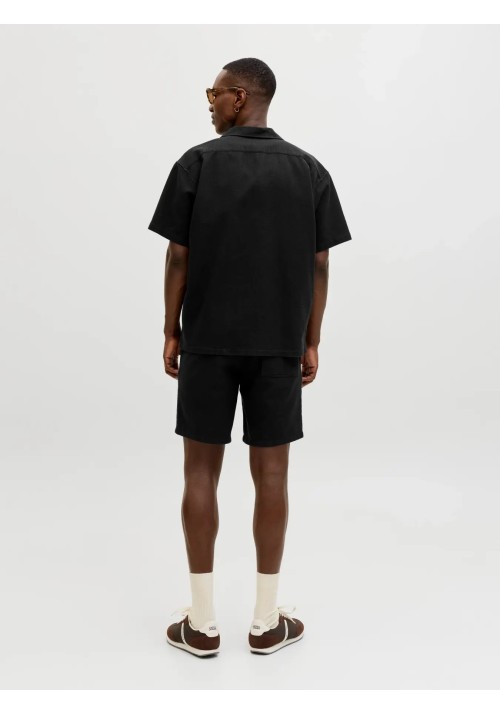 Ανδρικό Πουκάμισο Jack & Jones JJGlobal Waffle Resort Shirt SS 12295551 Black