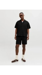 Ανδρικό Πουκάμισο Jack & Jones JJGlobal Waffle Resort Shirt SS 12295551 Black