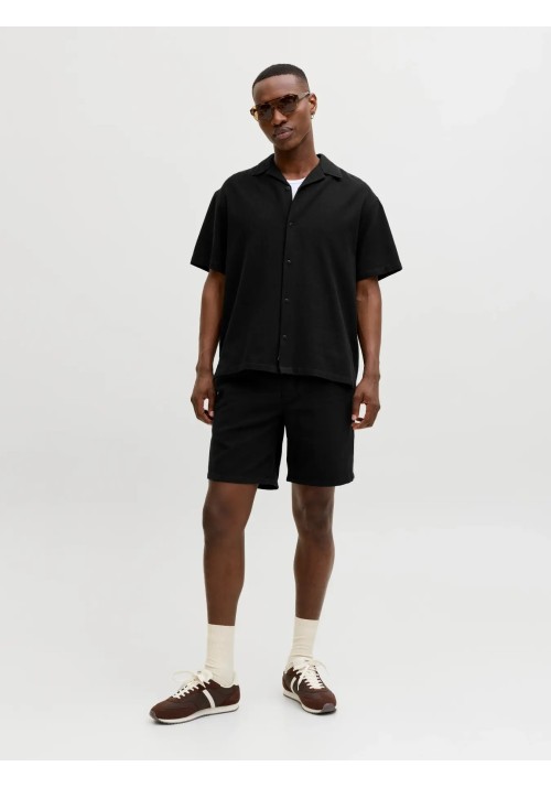 Ανδρικό Πουκάμισο Jack & Jones JJGlobal Waffle Resort Shirt SS 12295551 Black