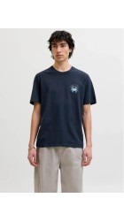 Ανδρικό T-Shirt Jack & Jones Jorocean Tee SS Crew Neck 12295034 Sky Captain