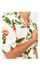 Ανδρικό Πουκάμισο Jack & Jones JORLuke Flores AOP Shirt 12268715 Cloud Dancer