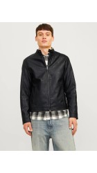 Ανδρικό Μπουφάν Δερματίνη JJEDylan Clean PU Jacket Noos 12261195 Μαύρο