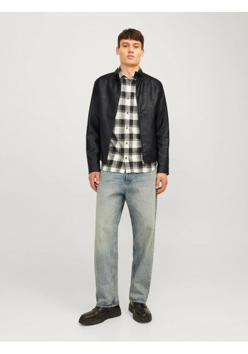 Ανδρικό Μπουφάν Δερματίνη JJEDylan Clean PU Jacket Noos 12261195 Μαύρο