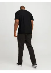 Ανδρικό T-Shirt Plus Size Jack & Jones JJEbradley Tee SS Noos PLS 12250623 Μαύρο
