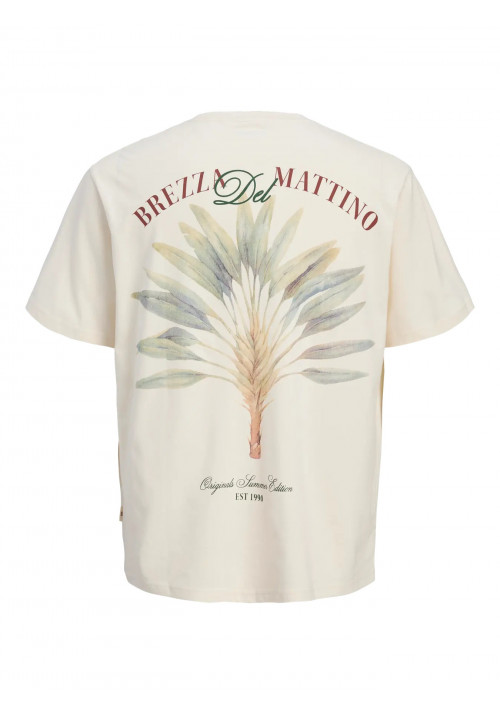 Ανδρικό T-Shirt Jack & Jones Jorhydra Cutout Tee Crew Neck 12277582 Antique White