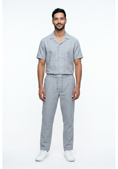 Ανδρικό Λινό Παντελόνι Jack & Jones Jpstace Breeze Jogger SN 12229699 Blue Indigo