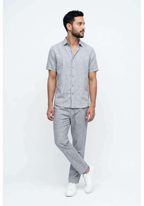 Ανδρικό Λινό Παντελόνι Jack & Jones Jpstace Breeze Jogger SN 12229699 Blue Indigo