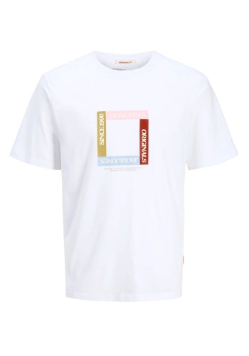 Ανδρικό T-Shirt Jack & Jones Jortavira Branding Tee SS Crew Neck 12276944 Λευκό