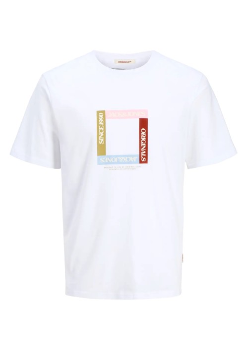 Ανδρικό T-Shirt Jack & Jones Jortavira Branding Tee SS Crew Neck 12276944 Λευκό