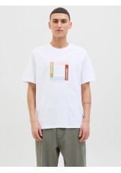 Ανδρικό T-Shirt Jack & Jones Jortavira Branding Tee SS Crew Neck 12276944 Λευκό