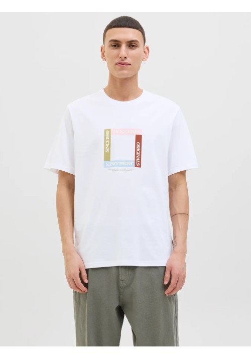 Ανδρικό T-Shirt Jack & Jones Jortavira Branding Tee SS Crew Neck 12276944 Λευκό