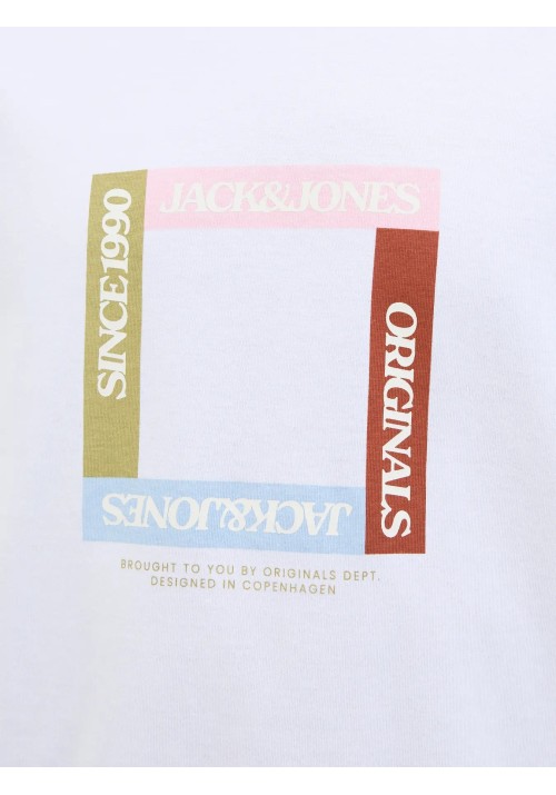 Ανδρικό T-Shirt Jack & Jones Jortavira Branding Tee SS Crew Neck 12276944 Λευκό