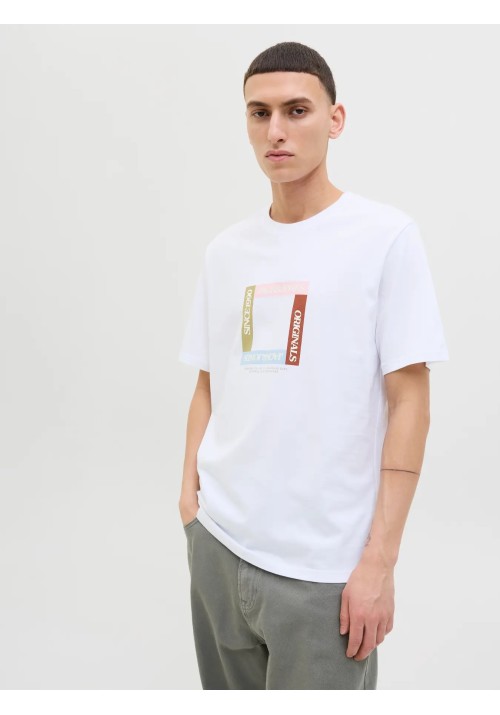 Ανδρικό T-Shirt Jack & Jones Jortavira Branding Tee SS Crew Neck 12276944 Λευκό