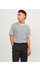 Ανδρικό T-Shirt Jack & Jones JJEOrganic Basic Tee SS O-Neck Noos 12156101 Cloud Dancer-Navy Blazer Ανδρικό T-Shirt Jack & Jones JJEOrganic Basic Tee SS O-Neck Noos 12156101 Cloud Dancer-Navy Blazer