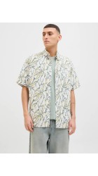 Ανδρικό Πουκάμισο Jack & Jones Jorjoshua Split Aor Shirt SS LN 12271089 Cloud Dancer