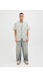 Ανδρικό Πουκάμισο Jack & Jones Jorjoshua Split Aor Shirt SS LN 12271089 Cloud Dancer