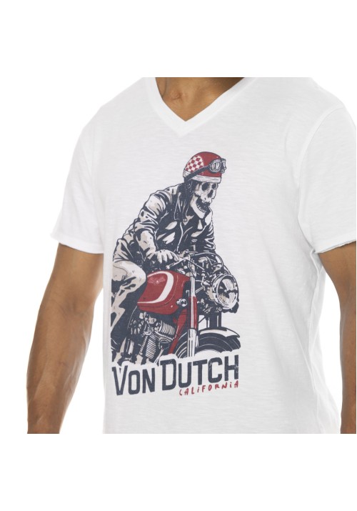 Ανδρικό T-Shirt Von Dutch VD/1/TV/RIDER/W Λευκό