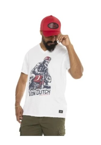 Ανδρικό T-Shirt Von Dutch VD/1/TV/RIDER/W Λευκό