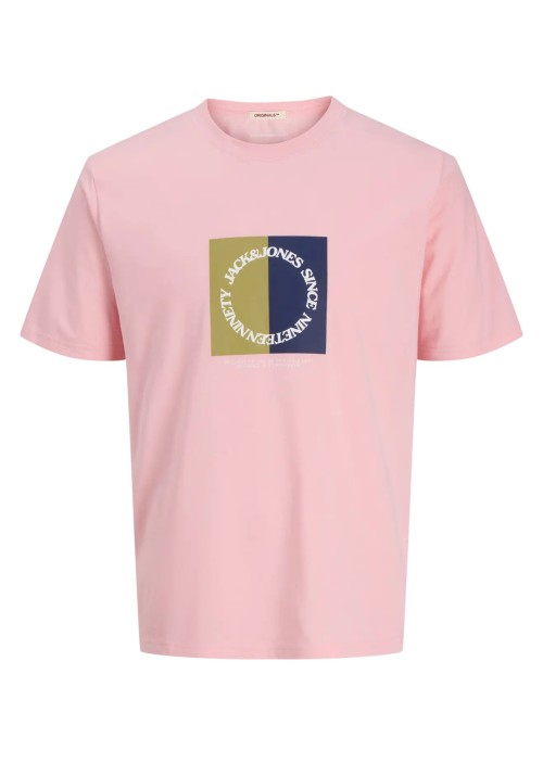 Ανδρικό T-Shirt Jack & Jones Jortavira Branding Tee SS Crew Neck 12276944 Tickled Pink