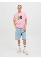 Ανδρικό T-Shirt Jack & Jones Jortavira Branding Tee SS Crew Neck 12276944 Tickled Pink