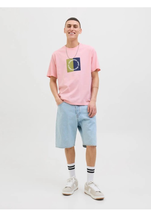 Ανδρικό T-Shirt Jack & Jones Jortavira Branding Tee SS Crew Neck 12276944 Tickled Pink