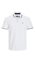 Ανδρική Μπλούζα Polo Jack & Jones JJEPaulos Polo SS Noos 12136668 Λευκή