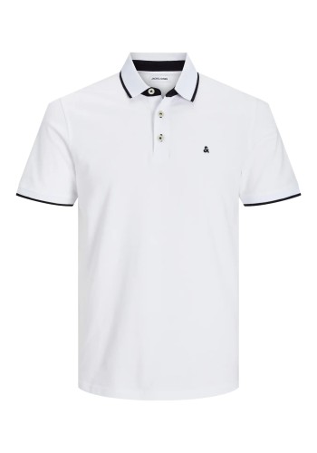 Ανδρική Μπλούζα Polo Jack & Jones JJEPaulos Polo SS Noos 12136668 Λευκή