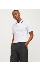 Ανδρική Μπλούζα Polo Jack & Jones JJEPaulos Polo SS Noos 12136668 Λευκή