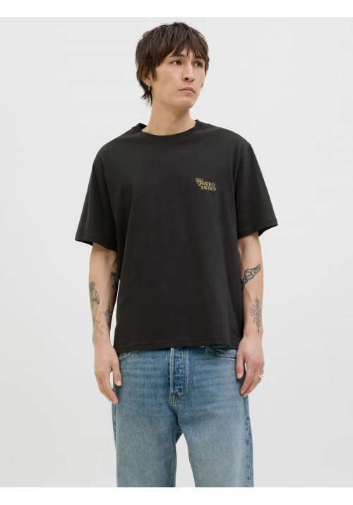 Ανδρικό T-Shirt Jack & Jones Jorhydra Cutout Tee Crew Neck 12277582 Μαύρο
