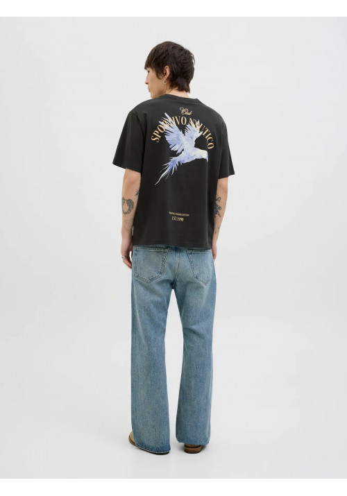Ανδρικό T-Shirt Jack & Jones Jorhydra Cutout Tee Crew Neck 12277582 Μαύρο